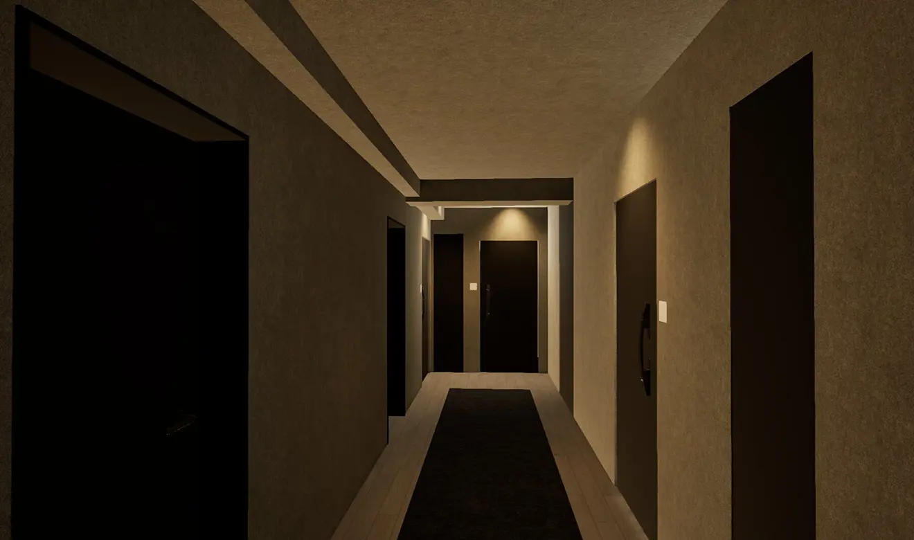 廊下（基準階）完成予想CG