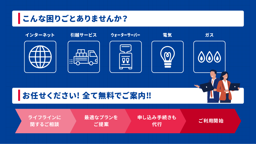 こんなお困りごとありませんか?お任せください!!全て無料でご案内